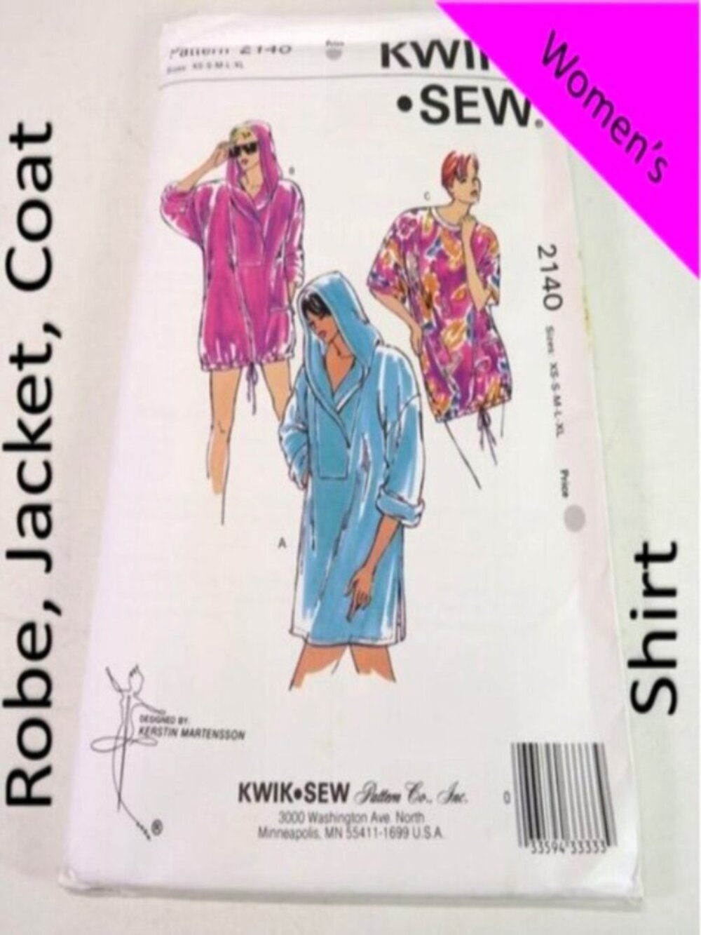 Kwik Sew 2140 sewing pattern Swimming cover up, jacket, shirt, coat